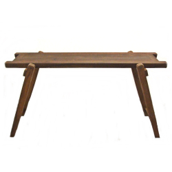 Konsola z drewna egzotycznego 160x40cm Brązowa składana